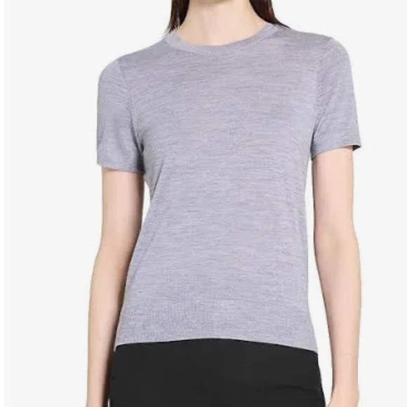 THEORY Tilma Scoop Neck Tee in Slubbed Cotton Shadow Grey. Size L. MSRP $85 - Picture 1 of 12